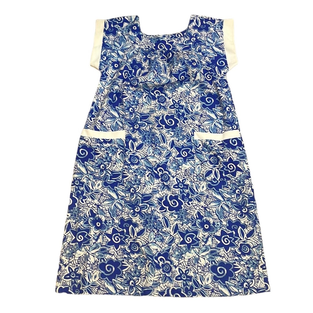 Beco Originals Vintage Floral House Dress Pockets Size Small